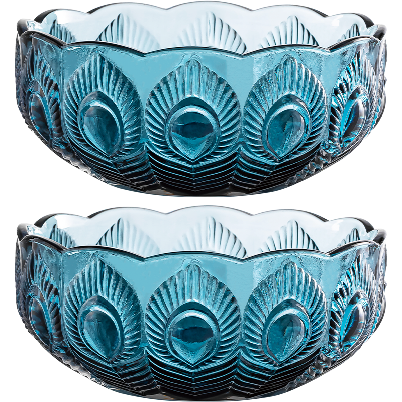 乐唯诗墨蓝孔雀KQXW/L2小碗两件套容量280ml*2 单位：套 蓝色